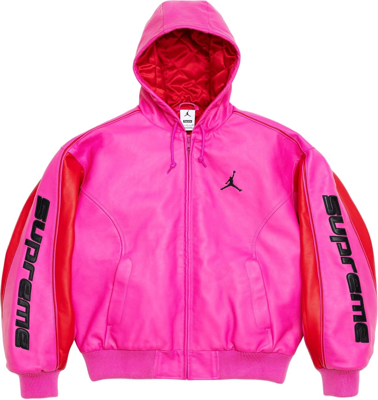 Supreme®/Jordan® Hooded Leather Jacket view 10